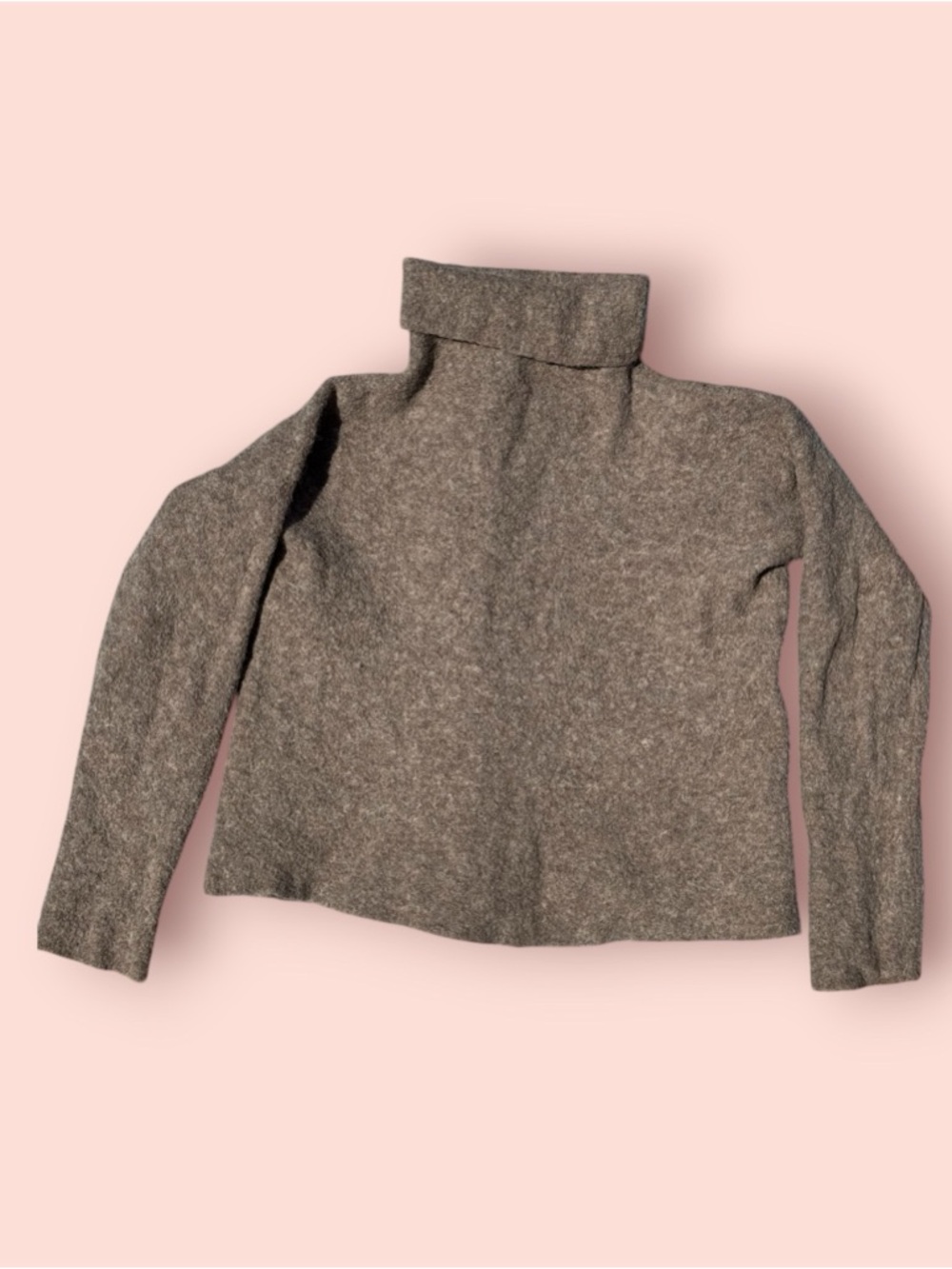 Eileen Fisher Heather Taupe Turtleneck Sweater